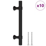 vidaXL Mânere de dulap, 10 buc., negru, 96 mm, oțel inoxidabil vidaXL Mânere de dulap, 10 buc., negru, 96 mm, oțel inoxidabil