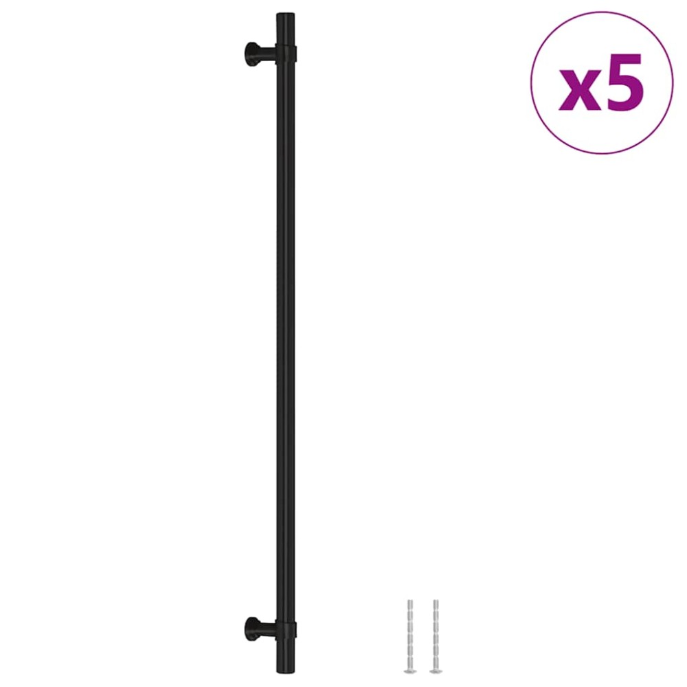 vidaXL Mânere de dulap, 5 buc., negru, 320 mm, oțel inoxidabil