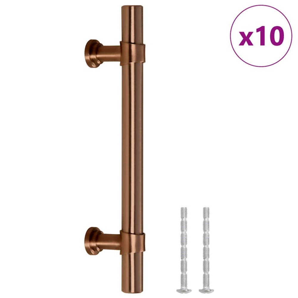 vidaXL Mânere de dulap, 10 buc., bronz, 96 mm, oțel inoxidabil