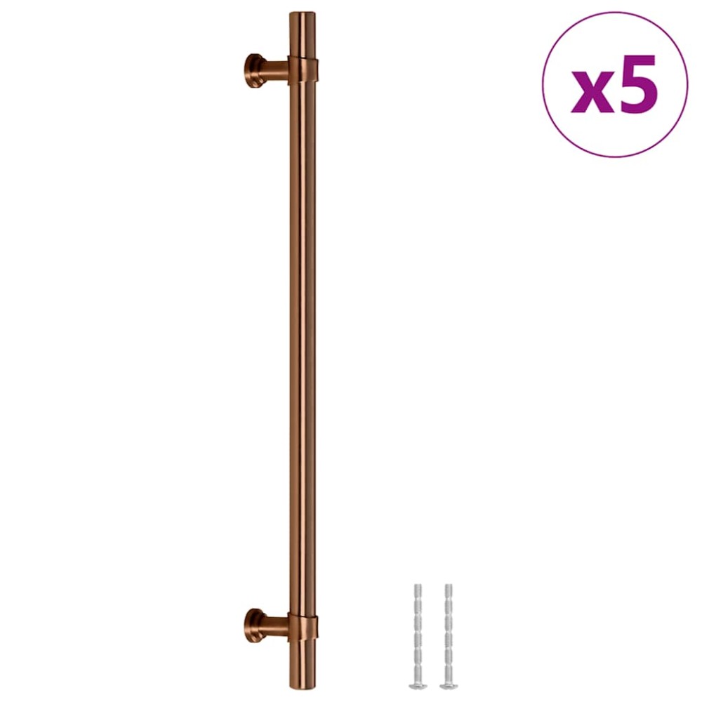 vidaXL Mânere de dulap, 5 buc., bronz, 480 mm, oțel inoxidabil
