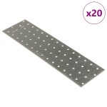 vidaXL Plăci perforate, 20 buc., 2 mm, 300x80 mm, oțel galvanizat vidaXL Plăci perforate, 20 buc., 2 mm, 300x80 mm, oțel galvanizat