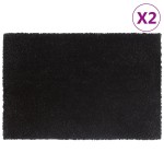 vidaXL Covoraș de ușă, 2 buc., negru, 40x60 cm, fibre de cocos vidaXL Covoraș de ușă, 2 buc., negru, 40x60 cm, fibre de cocos