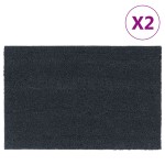 vidaXL Covoraș de ușă, 2 buc., Gri închis, 40x60 cm, fibre de cocos vidaXL Covoraș de ușă, 2 buc., Gri închis, 40x60 cm, fibre de cocos