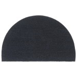 vidaXL Covoraș de ușă semirotund, Gri închis, 50x80 cm, fibre de cocos