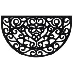 vidaXL Covoraș de ușă semirotund, 45x75 cm, cauciuc