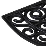 vidaXL Covoraș de ușă semirotund, 45x75 cm, cauciuc