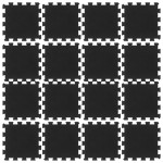 vidaXL Plăci de podea din cauciuc, 16 buc., negru, 16 mm, 30x30 cm