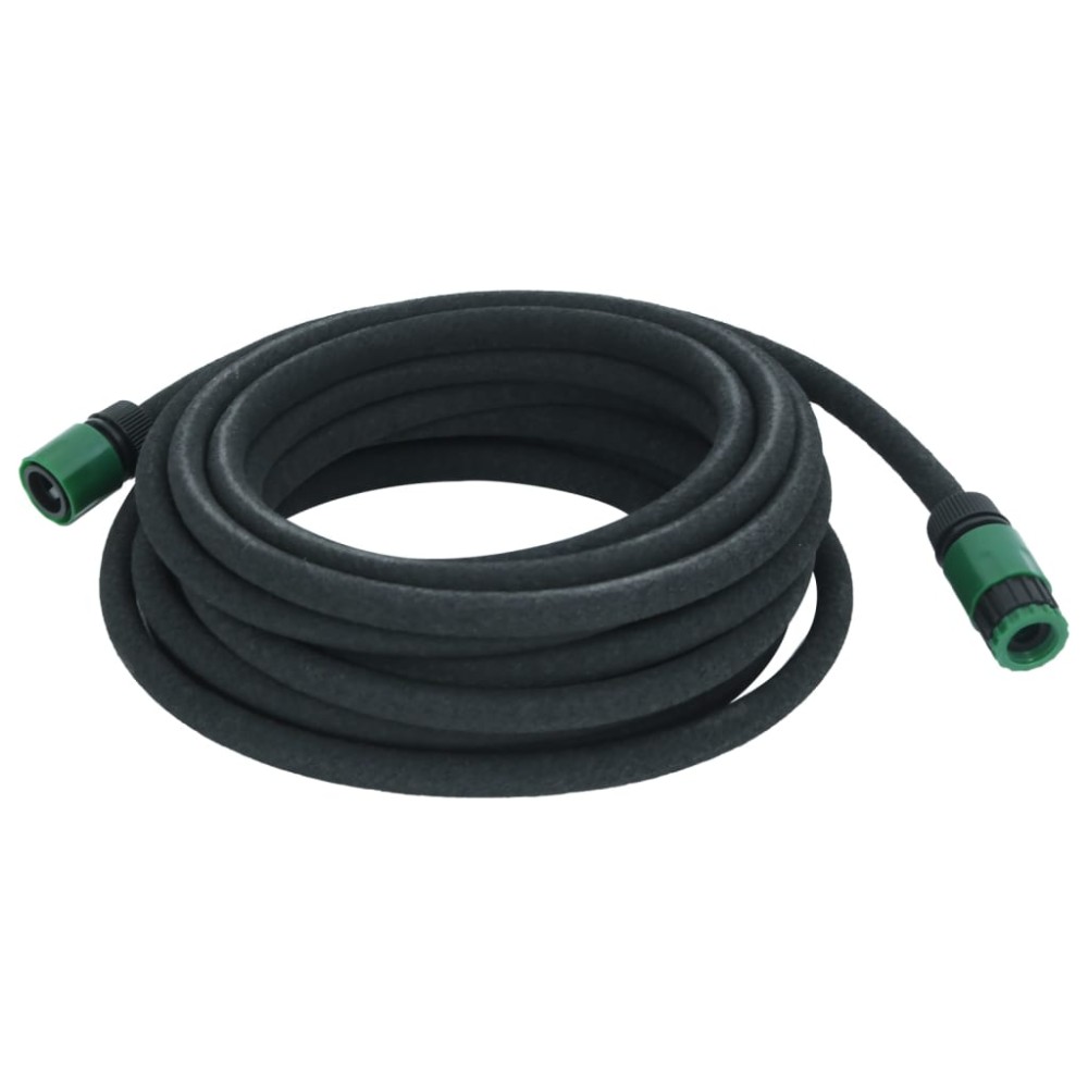 vidaXL Furtun poros de grădină, negru, 0,6", 10 m, cauciuc