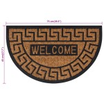 vidaXL Covoraș de ușă semirotund, 45x75 cm, cauciuc și nucă de cocos vidaXL Covoraș de ușă semirotund, 45x75 cm, cauciuc și nucă de cocos