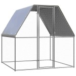 vidaXL Coteț pentru pui, argintiu și gri, 2x2x2 m, oțel galvanizat vidaXL Coteț pentru pui, argintiu și gri, 2x2x2 m, oțel galvanizat