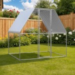 vidaXL Coteț pentru pui, argintiu și gri, 2x2x2 m, oțel galvanizat vidaXL Coteț pentru pui, argintiu și gri, 2x2x2 m, oțel galvanizat