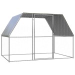 vidaXL Coteț pentru pui, argintiu și gri, 3x2x2 m, oțel galvanizat vidaXL Coteț pentru pui, argintiu și gri, 3x2x2 m, oțel galvanizat