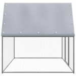 vidaXL Coteț pentru pui, argintiu și gri, 3x2x2 m, oțel galvanizat vidaXL Coteț pentru pui, argintiu și gri, 3x2x2 m, oțel galvanizat