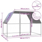 vidaXL Coteț pentru pui, argintiu și gri, 3x2x2 m, oțel galvanizat vidaXL Coteț pentru pui, argintiu și gri, 3x2x2 m, oțel galvanizat