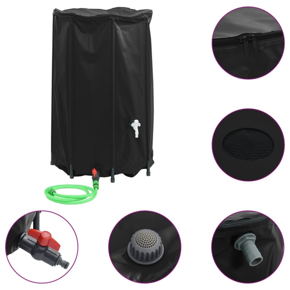 vidaXL Rezervor de apă cu robinet, pliabil, 500 L, PVC