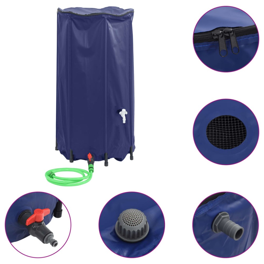 vidaXL Rezervor de apă cu robinet, pliabil, 250 L, PVC