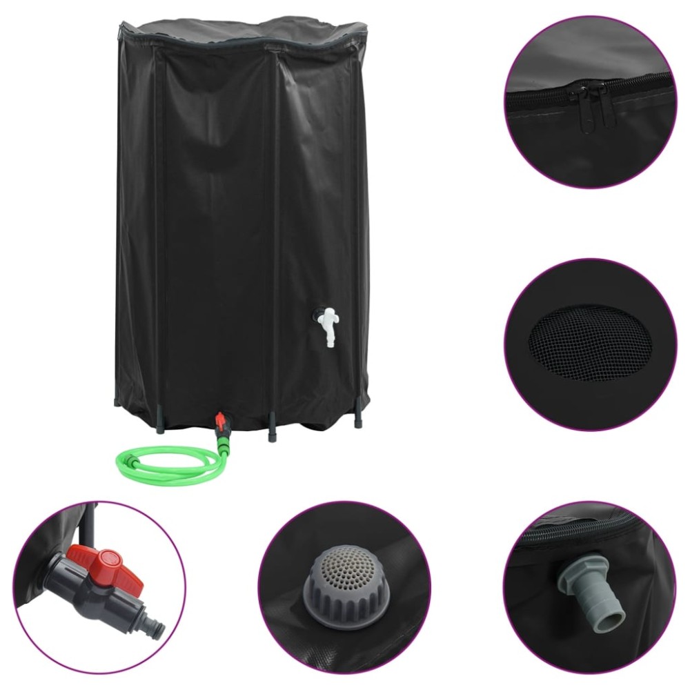 vidaXL Rezervor de apă cu robinet, pliabil, 1000 L, PVC