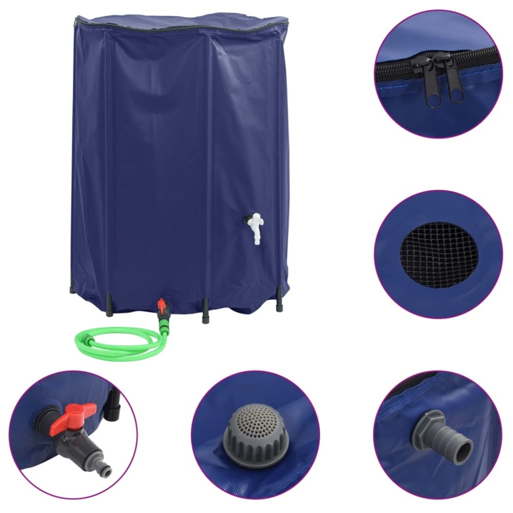 vidaXL Rezervor de apă cu robinet, pliabil, 1350 L, PVC