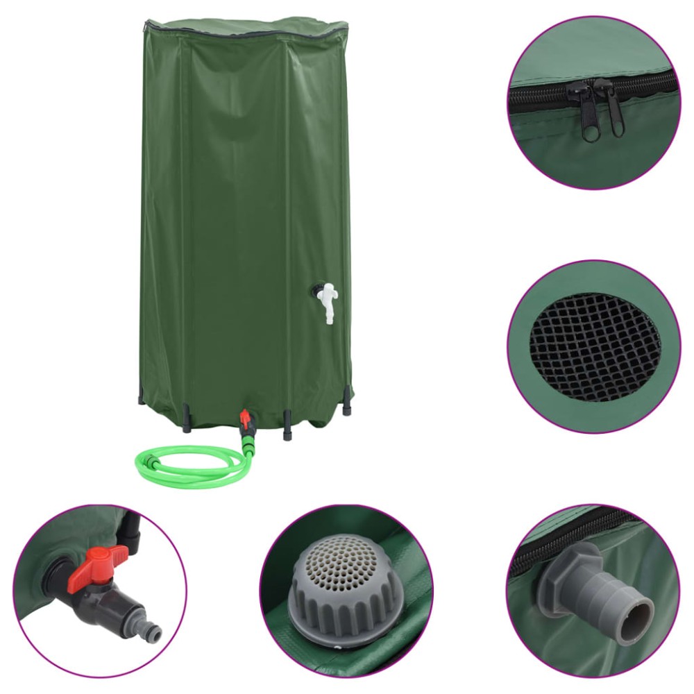vidaXL Rezervor de apă cu robinet, pliabil, 100 L, PVC