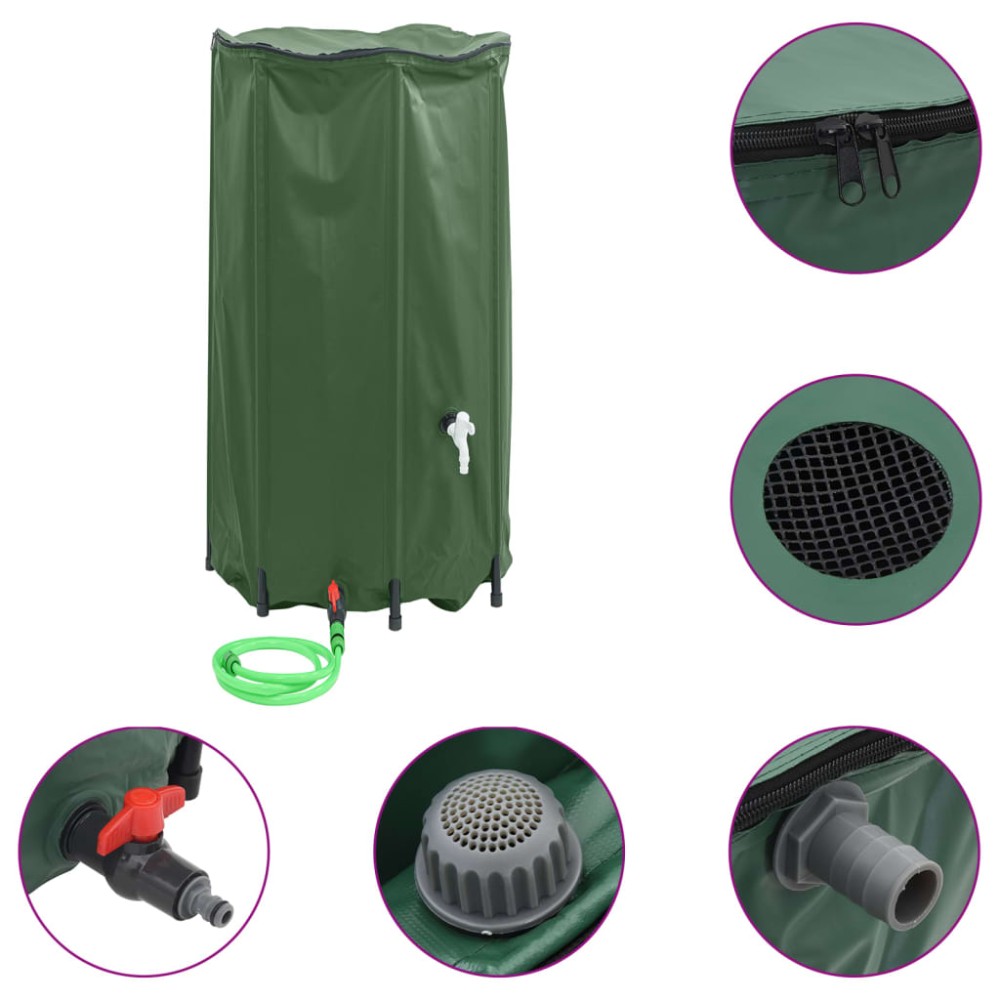 vidaXL Rezervor de apă cu robinet, pliabil, 380 L, PVC