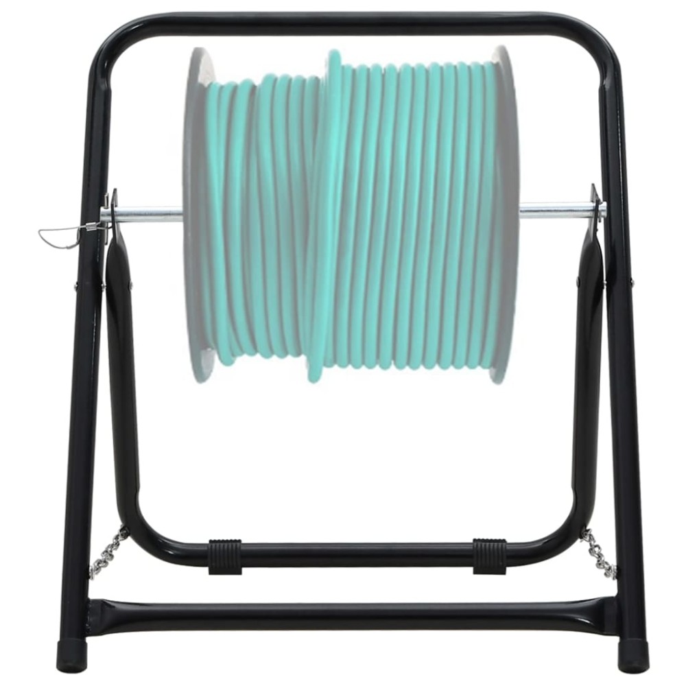 vidaXL Căruț tambur furtun 48 cm 45 kg negru oțel vopsit electrostatic