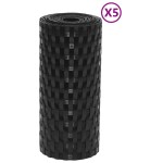 vidaXL Paravane pentru balcon, 5 buc., negru, 255x19 cm, poliratan vidaXL Paravane pentru balcon, 5 buc., negru, 255x19 cm, poliratan