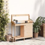 vidaXL Masă de plantare cu dulap, 110,5x45x124,5 cm lemn masiv brad vidaXL Masă de plantare cu dulap, 110,5x45x124,5 cm lemn masiv brad