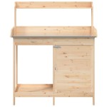 vidaXL Masă de plantare cu dulap, 110,5x45x124,5 cm lemn masiv brad vidaXL Masă de plantare cu dulap, 110,5x45x124,5 cm lemn masiv brad