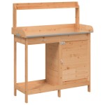vidaXL Masă plantare cu dulap, maro, 110,5x45x124,5 cm lemn masiv brad vidaXL Masă plantare cu dulap, maro, 110,5x45x124,5 cm lemn masiv brad