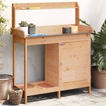 vidaXL Masă plantare cu dulap, maro, 110,5x45x124,5 cm lemn masiv brad vidaXL Masă plantare cu dulap, maro, 110,5x45x124,5 cm lemn masiv brad