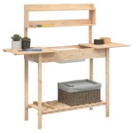 vidaXL Masă plantare cu chiuvetă, 147,5x44x139,5 cm, lemn masiv brad vidaXL Masă plantare cu chiuvetă, 147,5x44x139,5 cm, lemn masiv brad