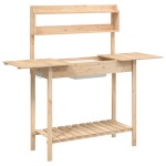 vidaXL Masă plantare cu chiuvetă, 147,5x44x139,5 cm, lemn masiv brad vidaXL Masă plantare cu chiuvetă, 147,5x44x139,5 cm, lemn masiv brad