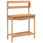 vidaXL Masă plantare cu chiuvetă maro 147,5x44x139,5cm lemn masiv brad vidaXL Masă plantare cu chiuvetă maro 147,5x44x139,5cm lemn masiv brad