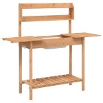 vidaXL Masă plantare cu chiuvetă maro 147,5x44x139,5cm lemn masiv brad vidaXL Masă plantare cu chiuvetă maro 147,5x44x139,5cm lemn masiv brad