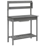 vidaXL Masă plantare cu chiuvetă gri 147,5x44x139,5cm lemn masiv brad vidaXL Masă plantare cu chiuvetă gri 147,5x44x139,5cm lemn masiv brad