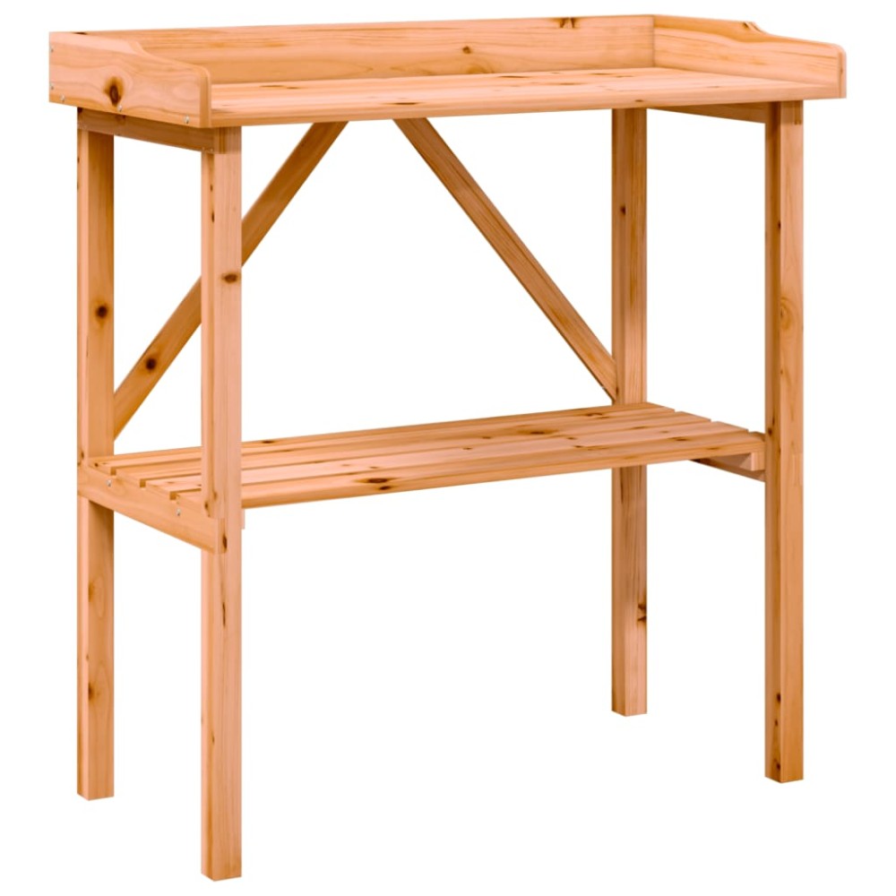 vidaXL Masă de plante cu raft, maro, 78x38x82,5 cm, lemn masiv de brad