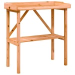 vidaXL Masă de plante cu raft, maro, 78x38x82,5 cm, lemn masiv de brad vidaXL Masă de plante cu raft, maro, 78x38x82,5 cm, lemn masiv de brad