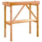vidaXL Masă de plante cu raft, maro, 78x38x82,5 cm, lemn masiv de brad vidaXL Masă de plante cu raft, maro, 78x38x82,5 cm, lemn masiv de brad
