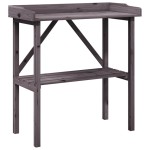 vidaXL Masă de plante cu raft, gri, 78x38x82,5 cm, lemn masiv de brad vidaXL Masă de plante cu raft, gri, 78x38x82,5 cm, lemn masiv de brad