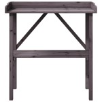 vidaXL Masă de plante cu raft, gri, 78x38x82,5 cm, lemn masiv de brad vidaXL Masă de plante cu raft, gri, 78x38x82,5 cm, lemn masiv de brad