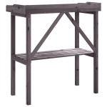 vidaXL Masă de plante cu raft, gri, 78x38x82,5 cm, lemn masiv de brad vidaXL Masă de plante cu raft, gri, 78x38x82,5 cm, lemn masiv de brad
