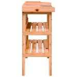 vidaXL Masă de plante cu raft, maro, 78x38x82,5 cm, lemn masiv de brad vidaXL Masă de plante cu raft, maro, 78x38x82,5 cm, lemn masiv de brad