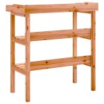 vidaXL Masă de plante cu raft, maro, 78x38x82,5 cm, lemn masiv de brad vidaXL Masă de plante cu raft, maro, 78x38x82,5 cm, lemn masiv de brad