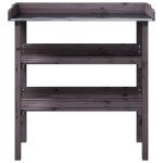 vidaXL Masă de plante cu raft, gri, 78x38x82,5 cm, lemn masiv de brad vidaXL Masă de plante cu raft, gri, 78x38x82,5 cm, lemn masiv de brad