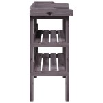 vidaXL Masă de plante cu raft, gri, 78x38x82,5 cm, lemn masiv de brad vidaXL Masă de plante cu raft, gri, 78x38x82,5 cm, lemn masiv de brad