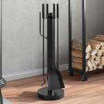 vidaXL Set de unelte pentru șemineu, 5 piese, 18x56 cm, oțel vidaXL Set de unelte pentru șemineu, 5 piese, 18x56 cm, oțel
