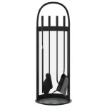 vidaXL Set de unelte pentru șemineu, 5 piese, 23x15x66 cm, oțel vidaXL Set de unelte pentru șemineu, 5 piese, 23x15x66 cm, oțel