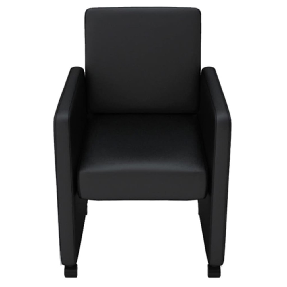 vidaXL Scaune de sufragerie, 4 buc., negru, piele ecologică