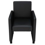 vidaXL Scaune de sufragerie, 4 buc., negru, piele ecologică