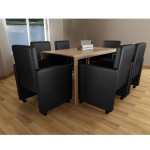 vidaXL Scaune de sufragerie, 6 buc., negru, piele ecologică